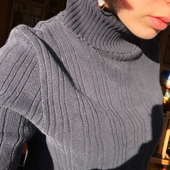 Dynamite turtleneck dark blue, marine blue slim cut stretch vintage size S small - Picture 4 of 9